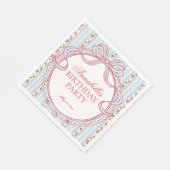 Red and Blue Vintage Fancy Floral Birthday Party Servet (Hoek)