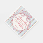 Red and Blue Vintage Fancy Floral Bridal Shower Servet (Hoek)