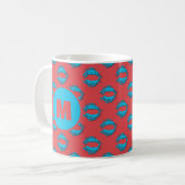 Red and Blue XOXO Kissing Lips Personalized Koffiemok (Voorkant links)