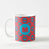 Red and Blue XOXO Kissing Lips Personalized Koffiemok (Links)