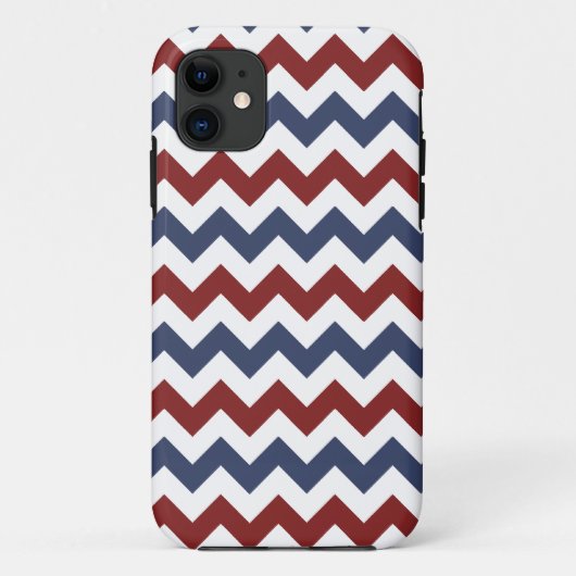 Red and Blue Zig Zag Pattern Case-Mate iPhone Case (Achterkant)