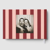 Red and Blush Pink Striped Wedding  Gastenboek (Achterkant)