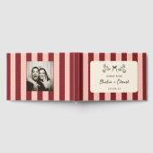 Red and Blush Pink Striped Wedding  Gastenboek (Volledig)