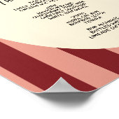 Red and Blush Striped “ The Bar” Sign. Poster (Hoek)