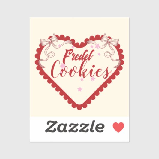 Red and Cream Custom-Cut Vinyl Sticker Design (Vel)