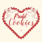 Red and Cream Custom-Cut Vinyl Sticker Design (Voorkant)