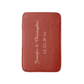 Red and Cream, Names, Wedding or Anniversary Plush Badmat (Voorkant Verticaal)