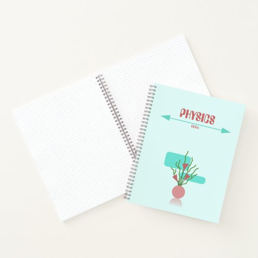 Red and cyan geometric floral Notebook Notitieboek (Binnen)