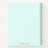 Red and cyan geometric floral Notebook Notitieboek (Achterkant)