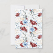 Red and Dusty Blue Floral Save the Date (Achterkant)