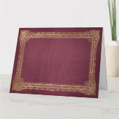 Red and Faux Gold Ornate Border Merry Christmas Kaart (Achterkant)
