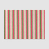 Red and Forest Green Stripes Tissuepapier (Voorkant)