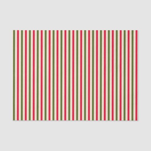 Red and Forest Green Stripes Tissuepapier (Voorkant)