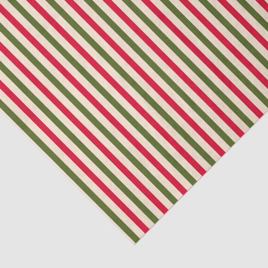 Red and Forest Green Stripes Tissuepapier (Detail)