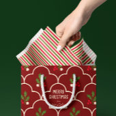 Red and Forest Green Stripes Tissuepapier