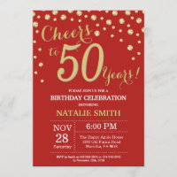 Red and Gold 50th Birthday Diamond