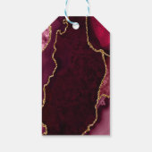 Red and Gold Agate Birthday Hartelijk dank Cadeaulabel (Achterkant)