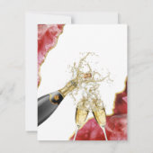 Red and Gold Agate Crystals Brunch & Bubble Kaart (Achterkant)