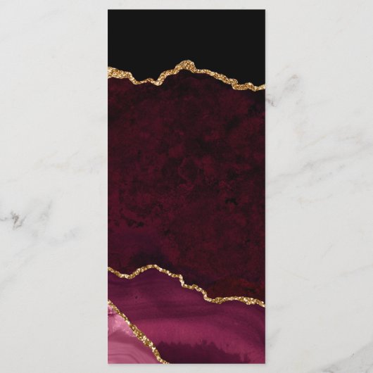 Red and Gold Agate Marble Wedding Menu (Achterkant)