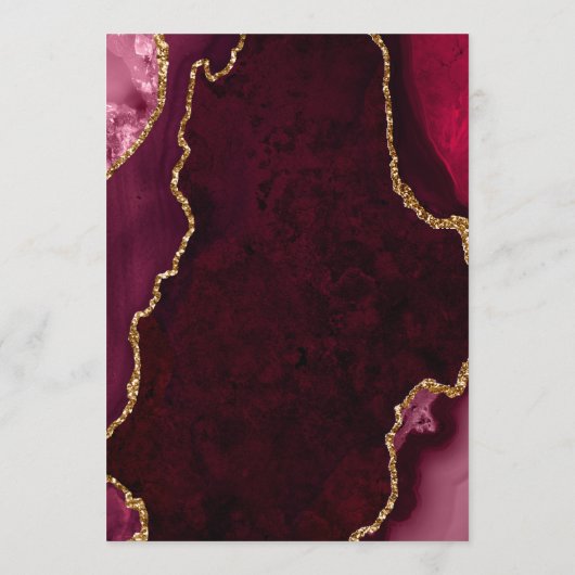 Red and Gold Agate Marble Wedding Menu (Achterkant)