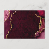 Red and Gold Agate Wedding Accommodations Informatiekaartje (Achterkant)