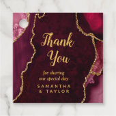 Red and Gold Agate Wedding Hartelijk dank Bedankjes Labels (Voorkant)