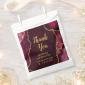 Red and Gold Agate Wedding Hartelijk dank Bedankzakje (Geknipt)