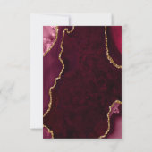 Red and Gold Agate Wedding Meal Choice RSVP Kaartje (Achterkant)