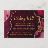 Red and Gold Agate Wedding Wishing Well Informatiekaartje (Voorkant)