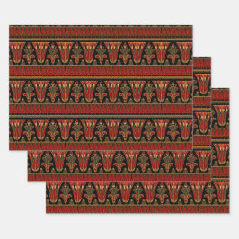 Red and Gold Art Deco Inpakpapier Vel