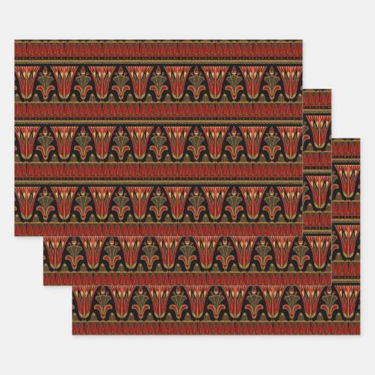 Red and Gold Art Deco Inpakpapier Vel (Set)