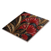 Red and Gold Art Deco Tegeltje (Zijkant)