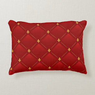 Red and Gold Art Nouveau Accent Kussen