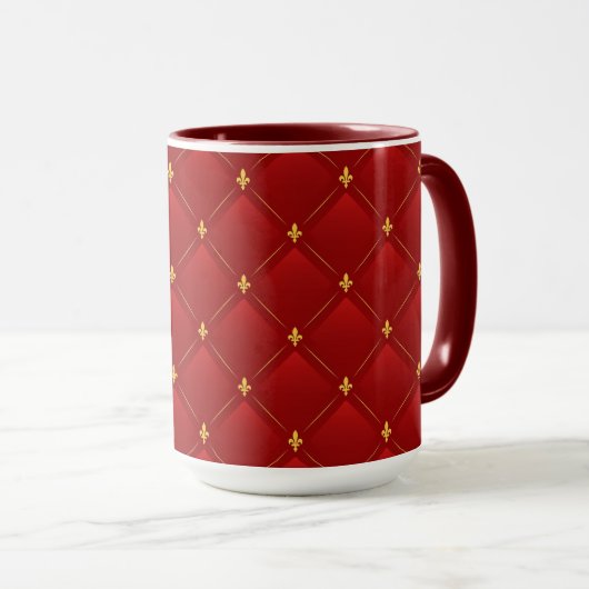 Red and gold art nouveau design mok (Voorkant rechts)
