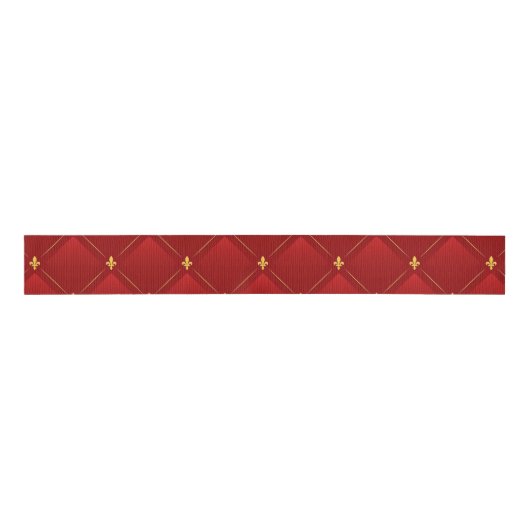 Red and Gold Art Nouveau Grosgrain Lint (Voorkant)