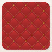 Red and Gold Art Nouveau Pattern Kartonnen Onderzetters (Voorkant)