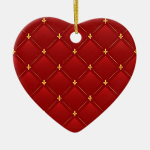 Red and Gold Art Nouveau Pattern Keramisch Ornament