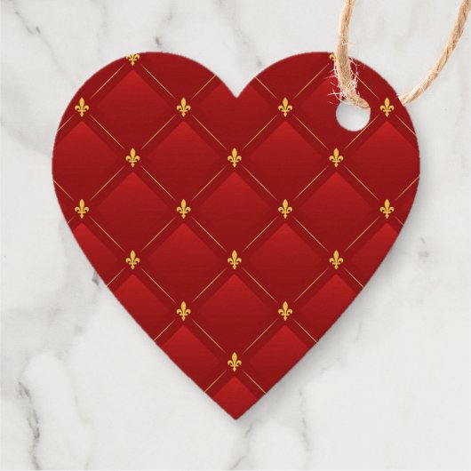 Red and Gold Art Nouveau Pattern Paperweight Bedankjes Labels (Achterkant)