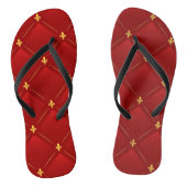 Red and Gold Art Nouveau Pattern Teenslippers (Voetbed)