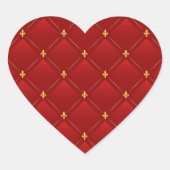 Red and Gold Art Nouveau Star-Sticker Hart Sticker (Voorkant)
