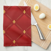 Red and Gold Art Nouveau Theedoek (Quarter Fold)