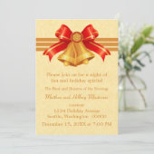 Red and Gold Bells-kerstuitnodiging Kaart (Staand voorkant)