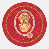 Red and Gold Cameo Sticker (Voorkant)