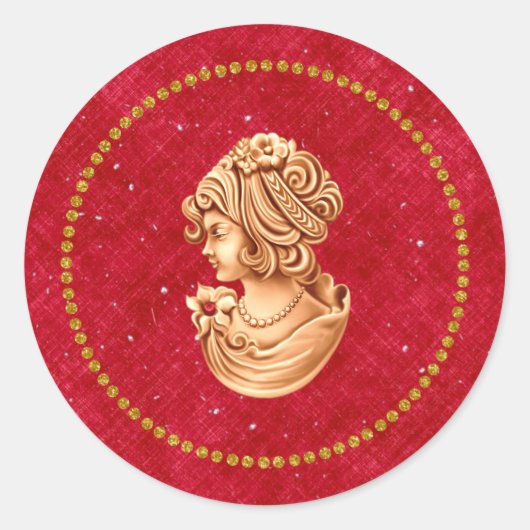 Red and Gold  Cameo Sticker (Voorkant)