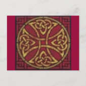 Red and Gold Celtic Knot Briefkaart (Voorkant)