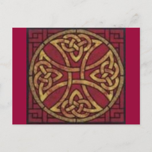 Red and Gold Celtic Knot Briefkaart (Voorkant)