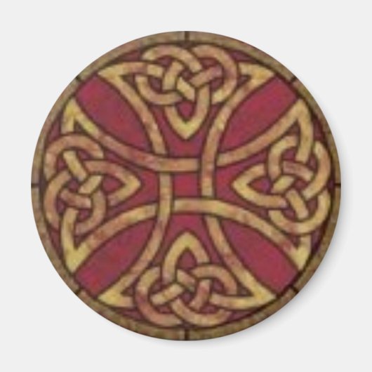 Red and Gold Celtic Knot Magneet (Voorkant)