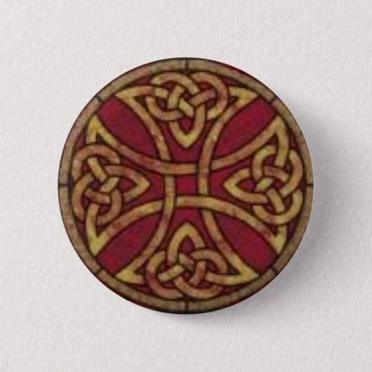 Red and Gold Celtic Knot Ronde Button 5,7 Cm (Voorkant)