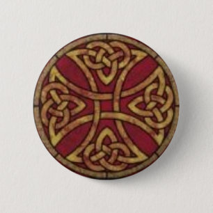 Red and Gold Celtic Knot Ronde Button 5,7 Cm