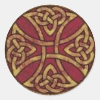 Red and Gold Celtic Knot Ronde Sticker